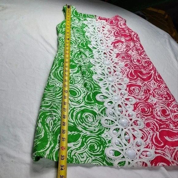 Lilly Pulitzer Jubilee Daiquiri Pink/Green Flam Alama Ding Dong Shift Dress 6 - Picture 10 of 12